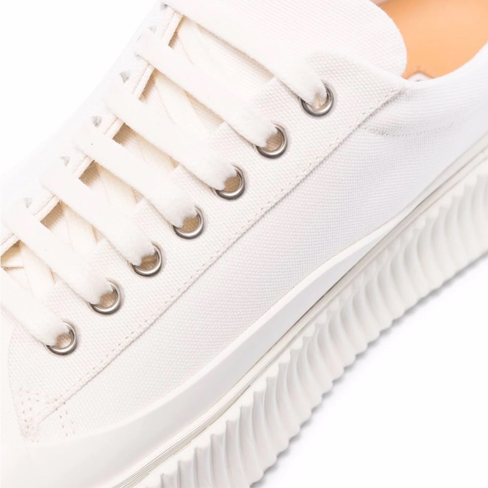 Jil Sander White Canvas Platform Sneakers NIB Size 37 - Picture 3 of 7